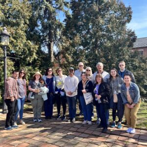 a group on a food tour in German village 